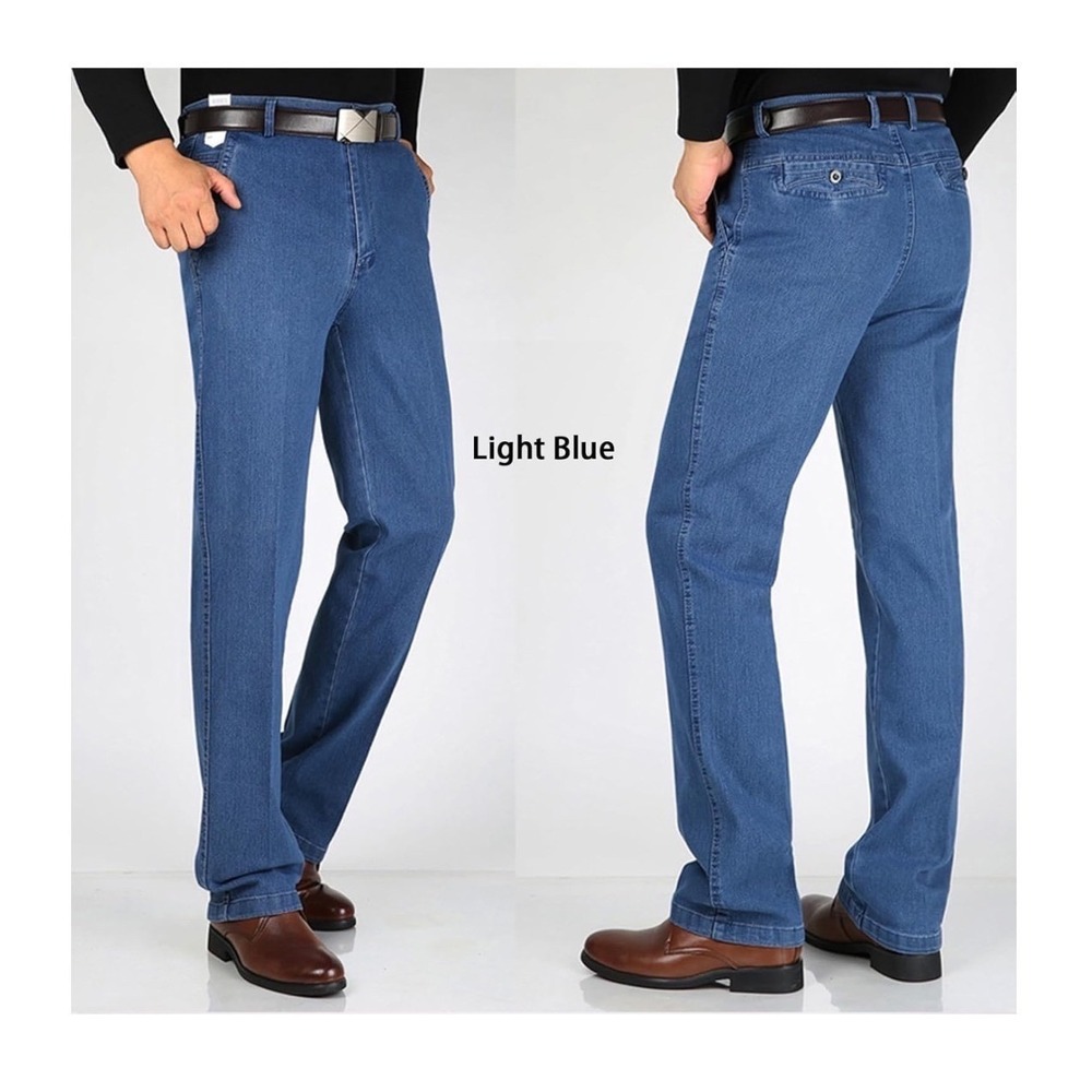 Jett Jeans Mens Straight Fit Blue Denim Pants Size L 32L Stretch NEW